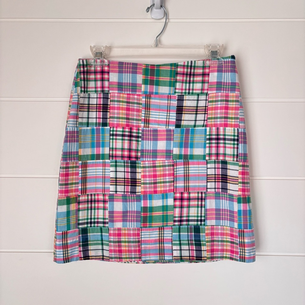 Talbots Madras Colorful Patchwork Women's Cotton Skirt Size 4 Petite